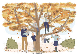 portrait famille arbre généalogique A3 petits enfants