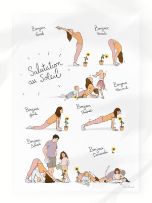 Affiche Marie Merveil Yoga kids illustration