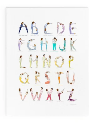 Affiche abécédaire enfant coloré A3 alphabet illustré mots rigolos décoration chambre enfant