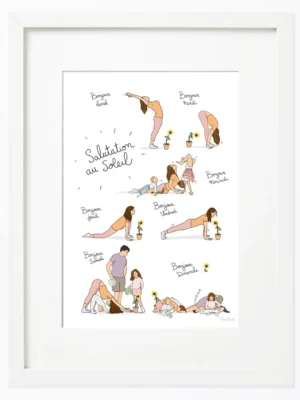 Affiche yoga maman enfant activité bien-être mère bébé yoga postnatal famille