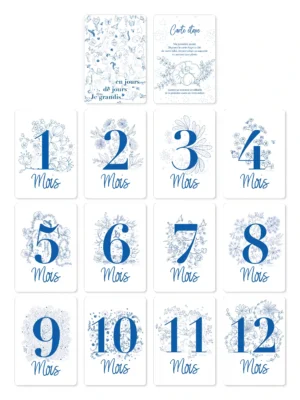 Carte bébé 12 mois naissance nouveau-né souvenir photo bébé naissance